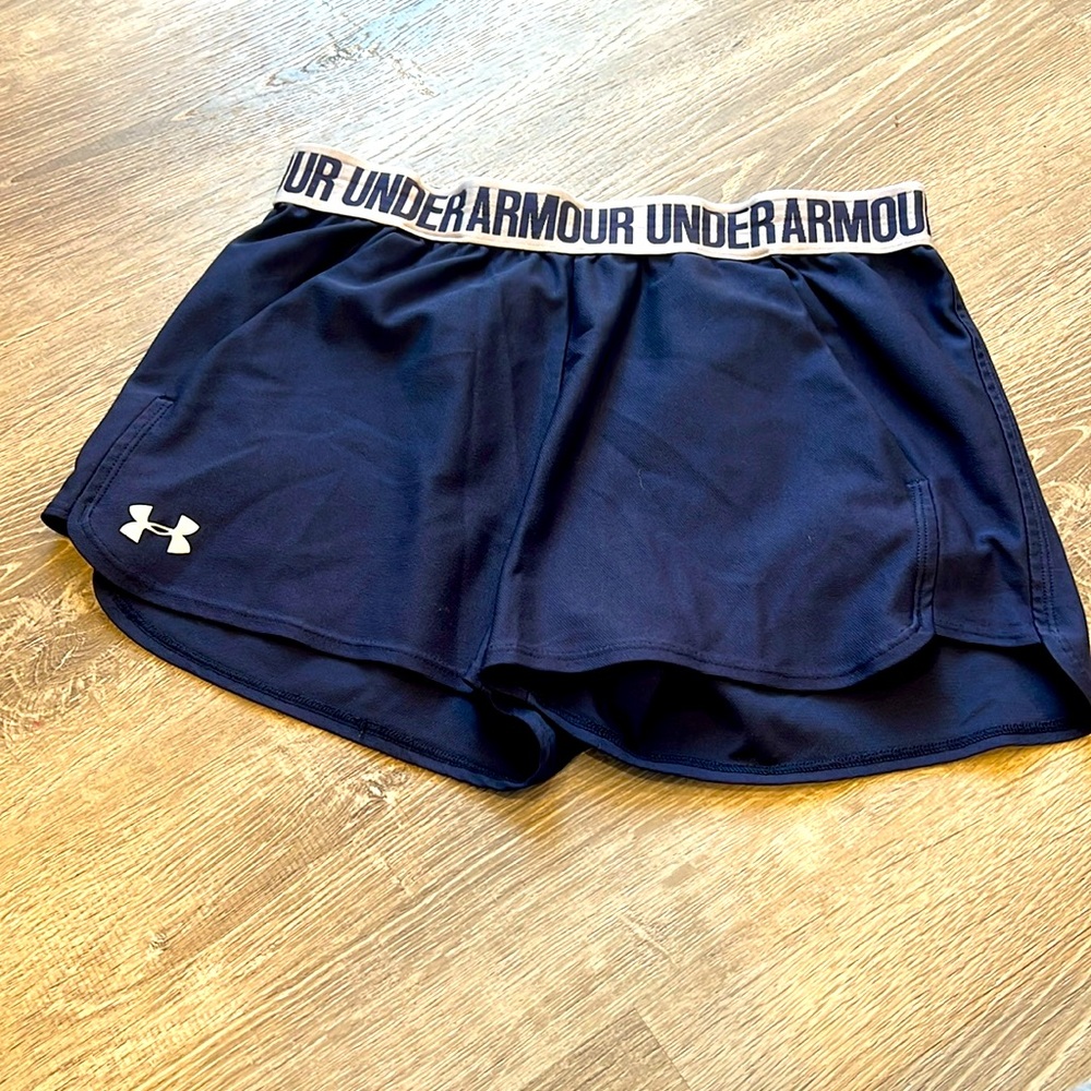 Women’s SMALL Under Armour UA athletic shorts blue
